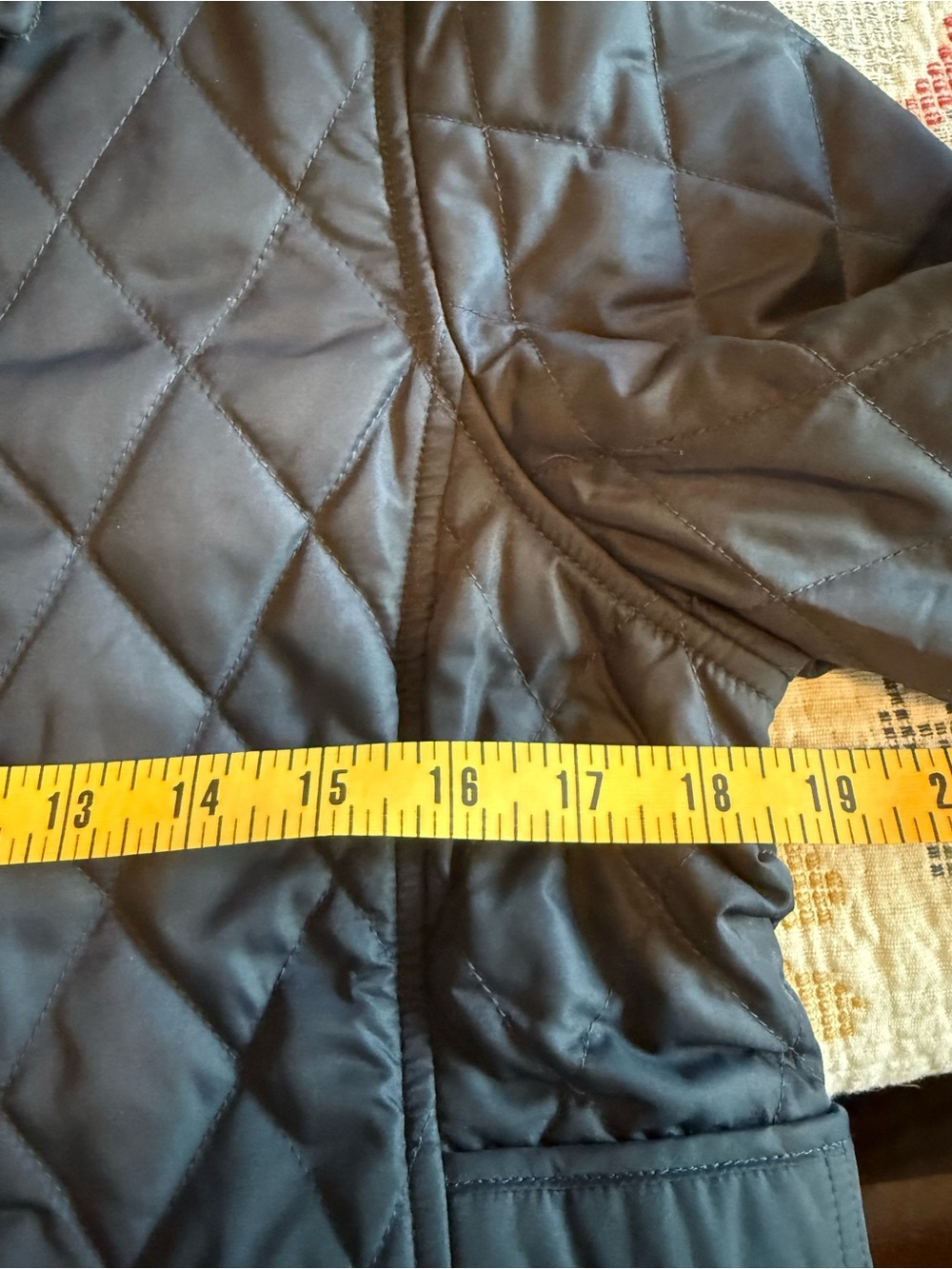 L.L. Bean Navy Quilted Jacket with Plaid Lining - Picture 3 of 3
